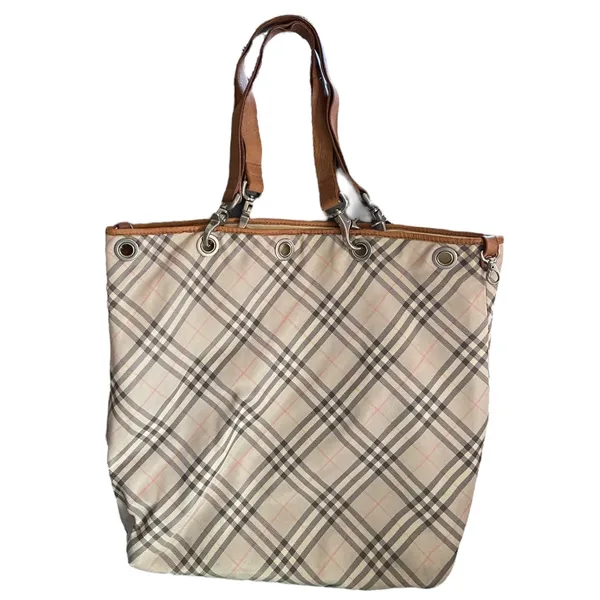 Burberry Blue Label Check Leather Trim Bucket Tote - Image 2