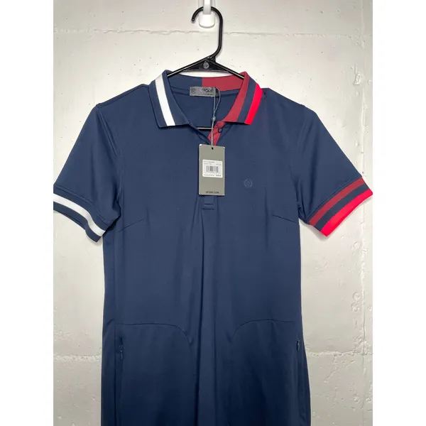 NEW G/Fore Contrast Collar Polo Dress S Twilight Tech Pique Womens Golf Size XS - Image 3