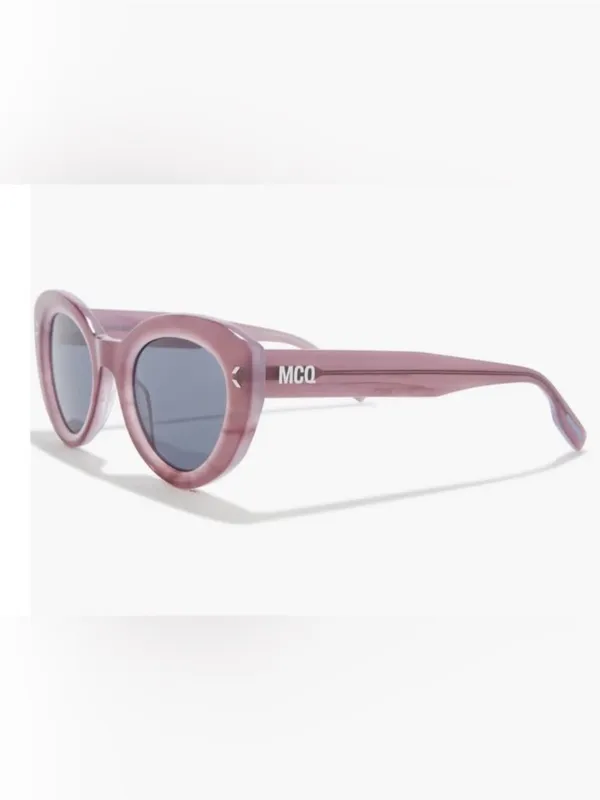 McQ by Alexander McQueen Rose Pink Round Acetate Sunglasses - Image 2