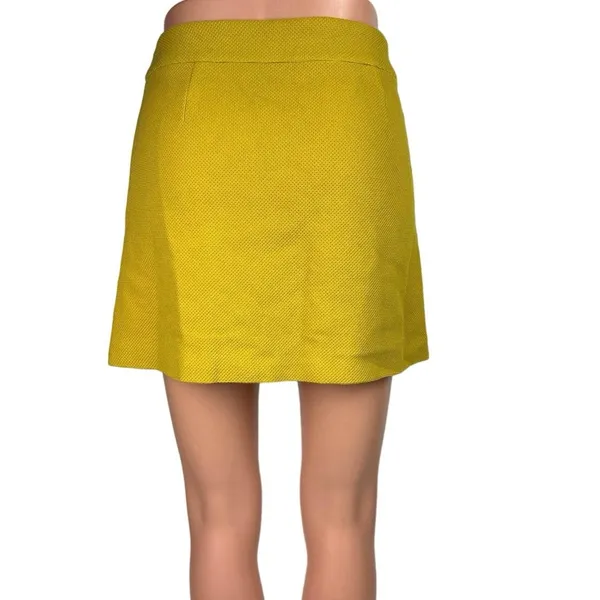 Promod Mustard Yellow Zip Front Pencil Straight Mini Athletic Golf Skirt Size 8 - Image 3