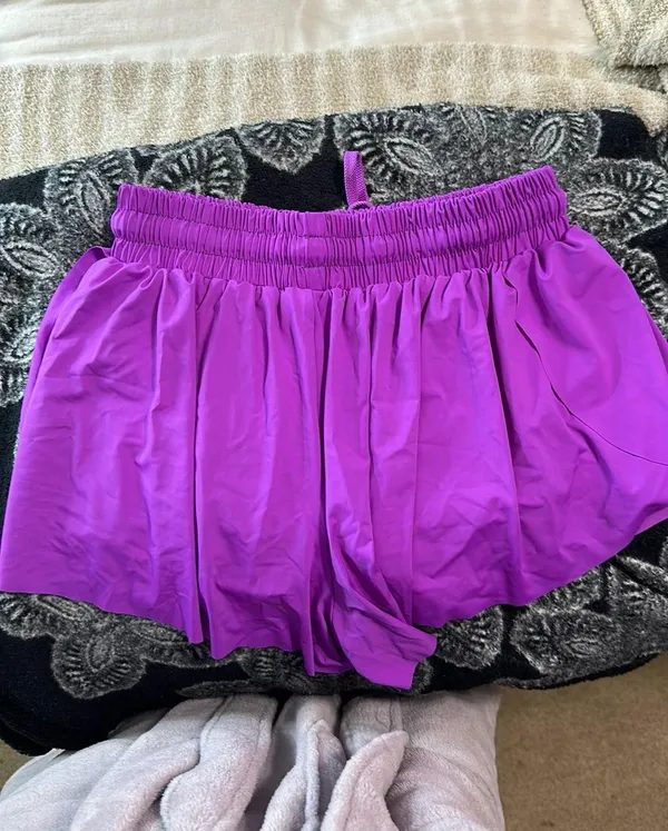 Purple Flowy Shorts - Image 2