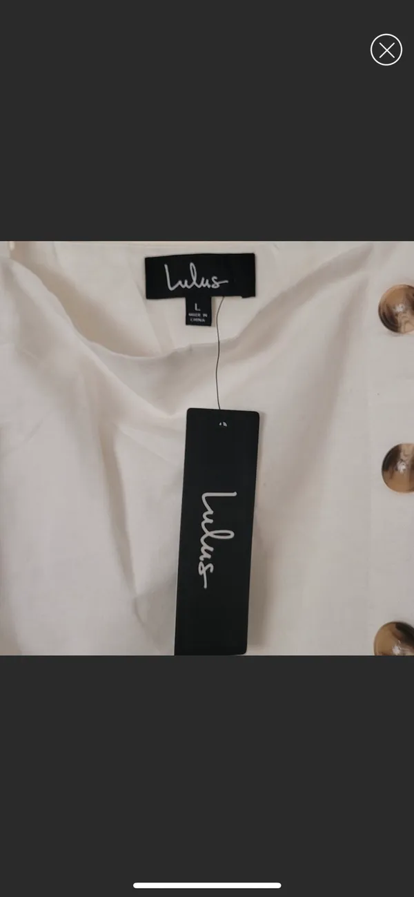 Lulus NWT  Louetta White Button-Down Mini Dress -L - Image 7