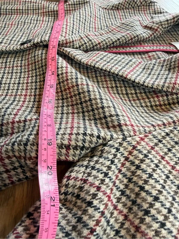 Velvet by Graham & Spencer Wool Blend Houndstooth Trench Coat Black White Pink - Image 9