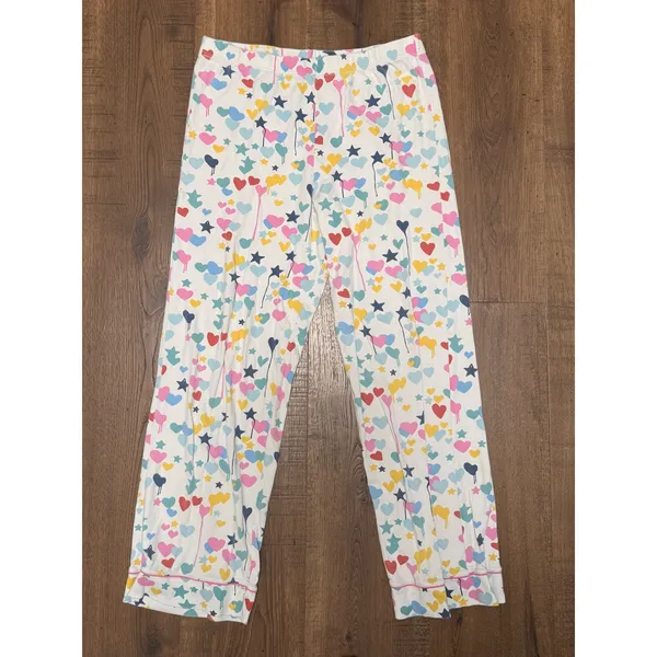 Kerri Rosenthal x Roller Rabbit Heart Star Pima Cotton Pajama Set Small Multi - Image 4