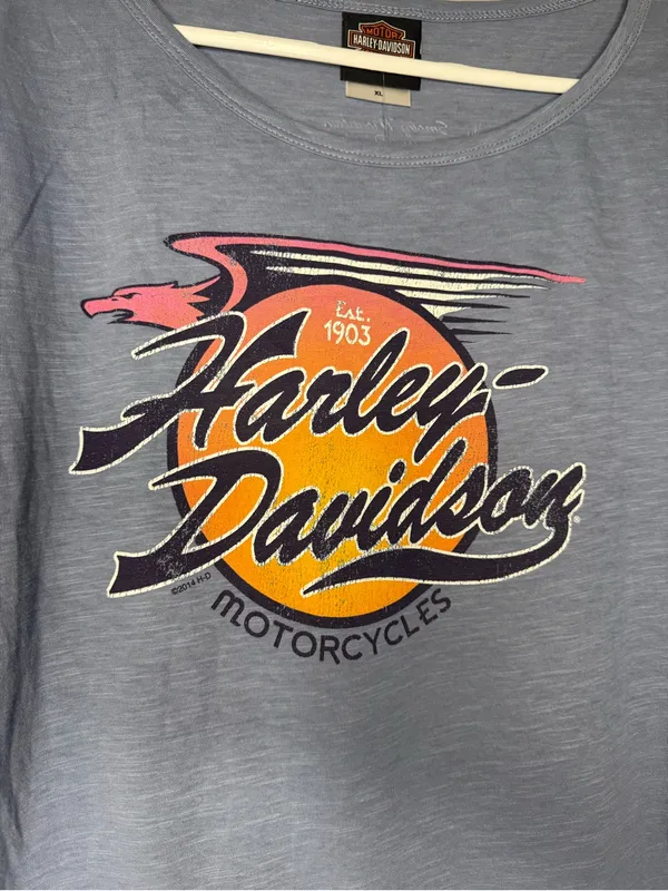 Harley Davidson Blue Graphic Long Sleeve T-Shirt Women’s Size XS NWT Y2K Biker - Image 2