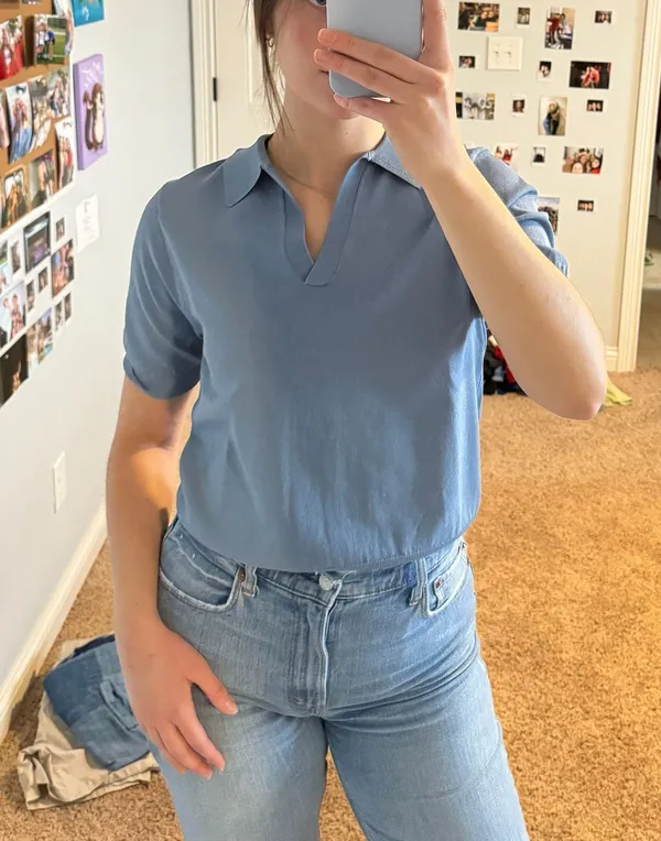Tahari Blue Collared Shirt - Image 2