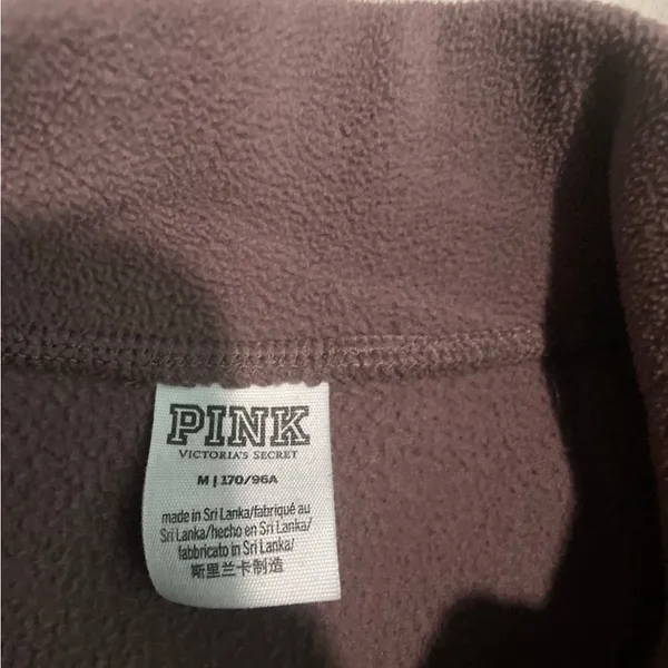 PINK Victoria's Secret Mauve Half-Zip Fleece Pullover - Image 2