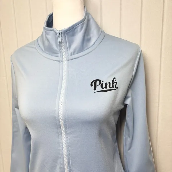 PINK Victoria's Secret ULTIMATE Sky Blue‎ Quarter-Zip Hoodie Size S - Image 2