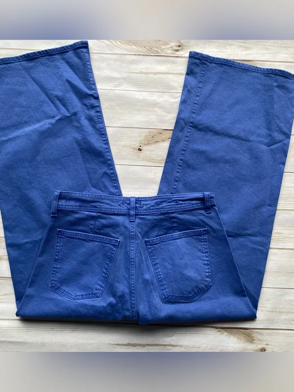 Universal Thread high waist sailor wide leg indigo blue denim jeans fall winter - Image 4