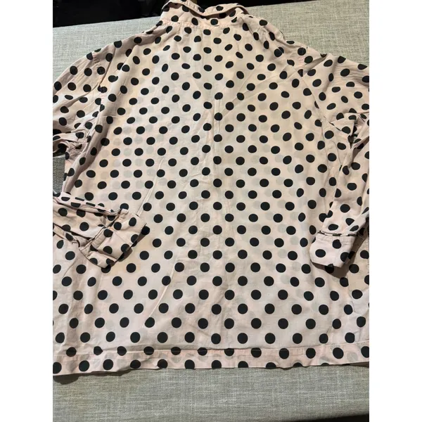 Victoria's Secret Pink Black Polka‎ Dot Pajama Shirt Top M M - Image 6