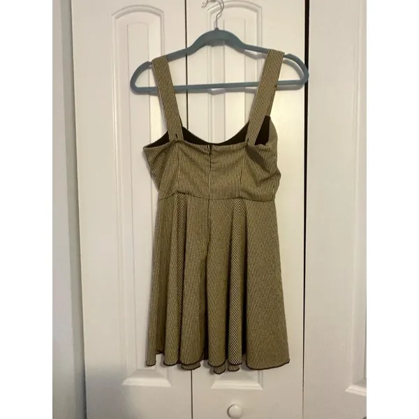 Vintage 90s Delias Black & Cream Gingham Mini Dress With Adjustable Straps Small - Image 3