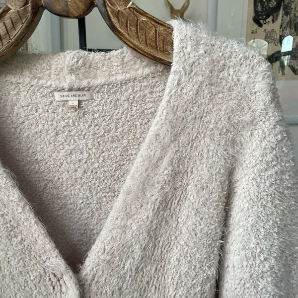 Stitch Fix Skies Are Blue Soft Shaggy Chunky Cardigan Ivory L - Image 2
