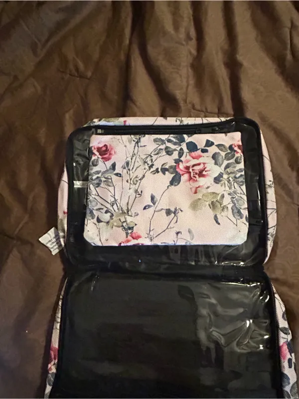 Floral Tote Bag - Cream with Pink & Blue Accents - Image 5