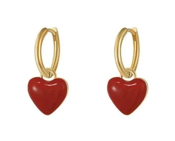 Love heart dangle drop earrings for women - Image 2
