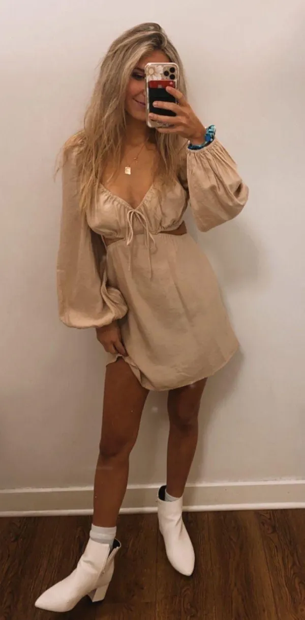 Boutique Brown Cut Out  Dress - Image 4