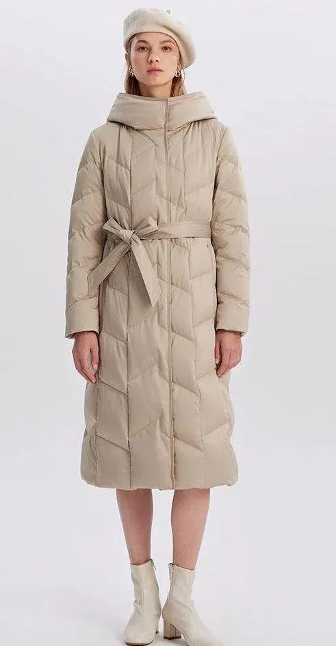Goelia Goose Down Jacket Tan Size M - Image 6