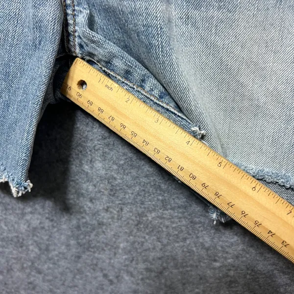 Vintage Abercrombie & Fitch Denim Shorts 4R Button Fly Made in USA Raw Hem Y2K‎ - Image 5