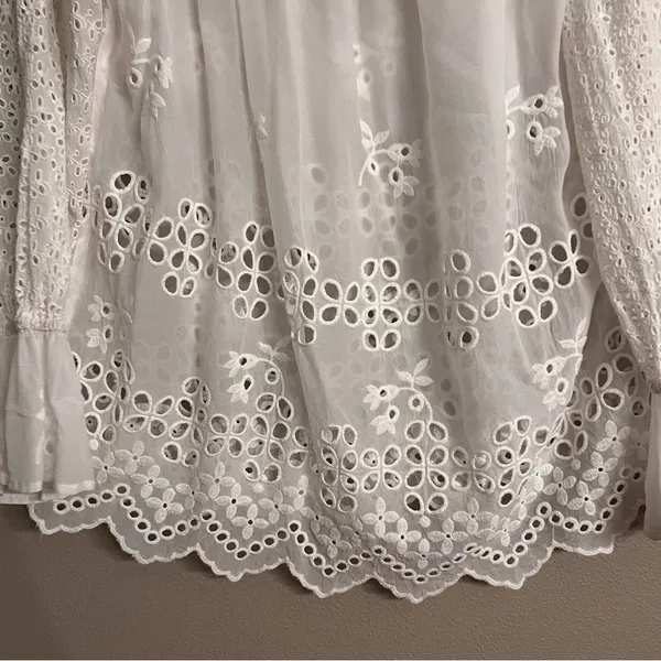 JOHNNY WAS Lilith Off Shoulder Eyelet‎ Blouse - Image 4