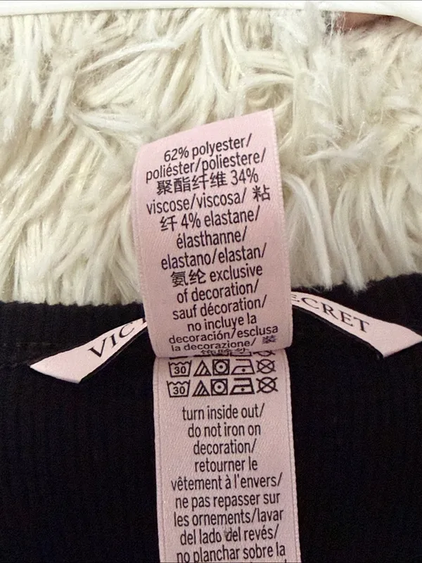 Victoria's Secret Black Cropped Button-Front Cardigan - Image 4