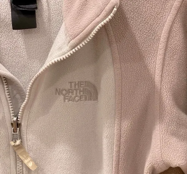 North Face Tan Cream Colorblock Fleece Jacket Coat All Season M - Image 4