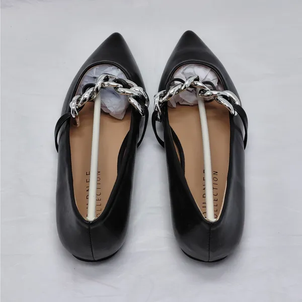 Journee Collection Metinaa Ballet Flats Womens 6.5 Black Chain Pointed Toe Shoes - Image 4
