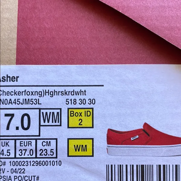 NWT Asher Vans Red Classic Slip-On Sneakers - Image 5