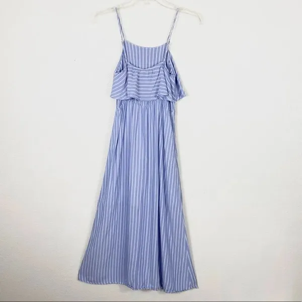 After Market Light Blue & White Striped Midi Dress - Image 4
