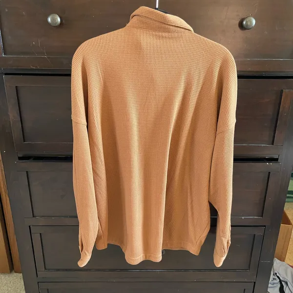 Columbia Waffle Knit Button Down Brown Size M - Image 2