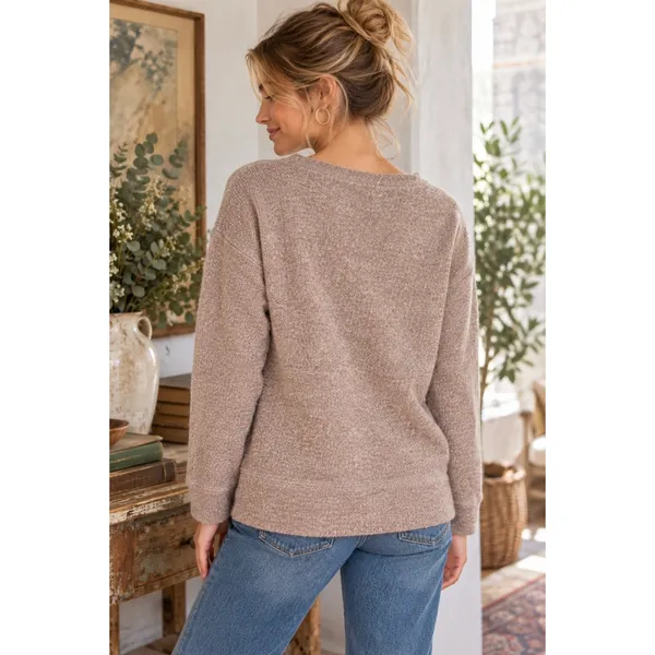 Anthropologie CP SHADES Pam Cotton Wool Sweatshirt Sweater Brown XS Made USA - Image 6