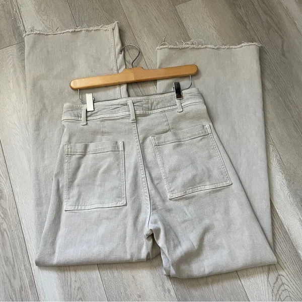 Zara Wide-Leg Pants marine straight womens Gray (size 6) minimalist chic casual - Image 5