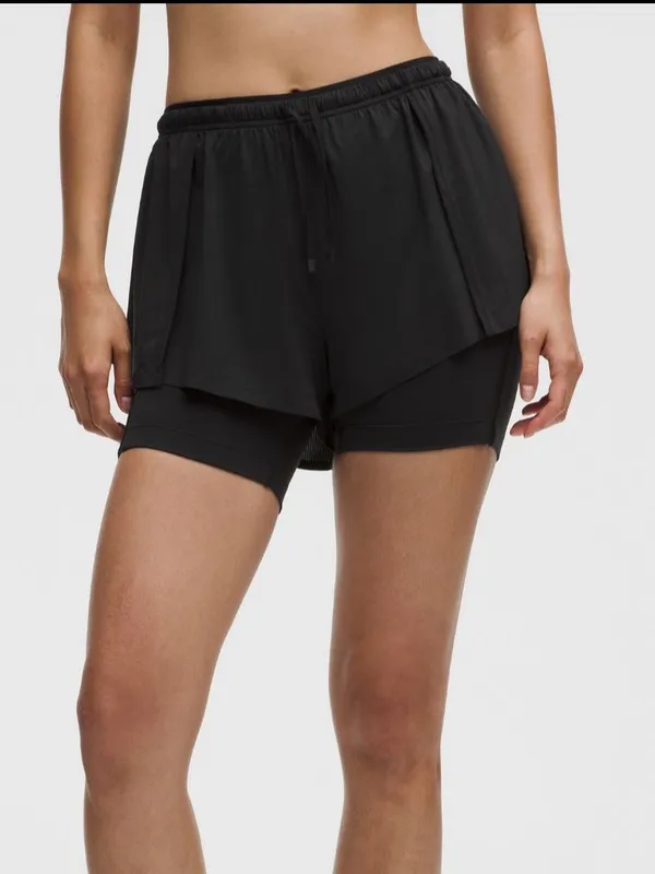 Lululemon Lightweight 2 in 1 Running HR Short. 2” shell 5” biker w/pockets - Image 2