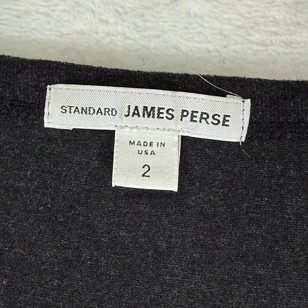 James Perse Standard Black Ruched Long Sleeve Maxi Dress Size 2 Made in USA - Image 2