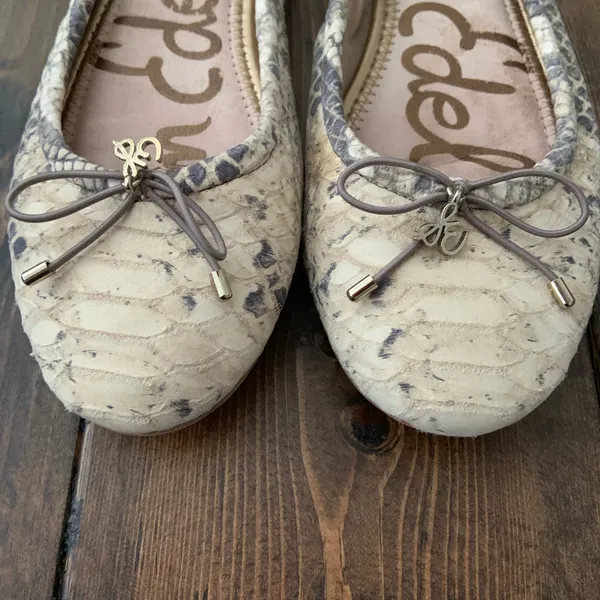 Sam Edelman Cream Snake Print Flats - Image 3