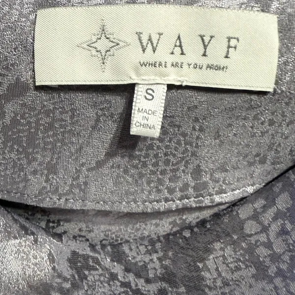 WAYF Satin‎ Shimmery Snake Print Cowl Neck Cami in Silvery Purple Sz S - Image 5