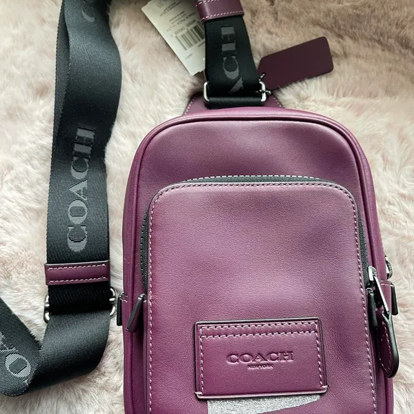Black Antique NickelDeep Berry Track Pack Calf Leather Crossbody - Image 5