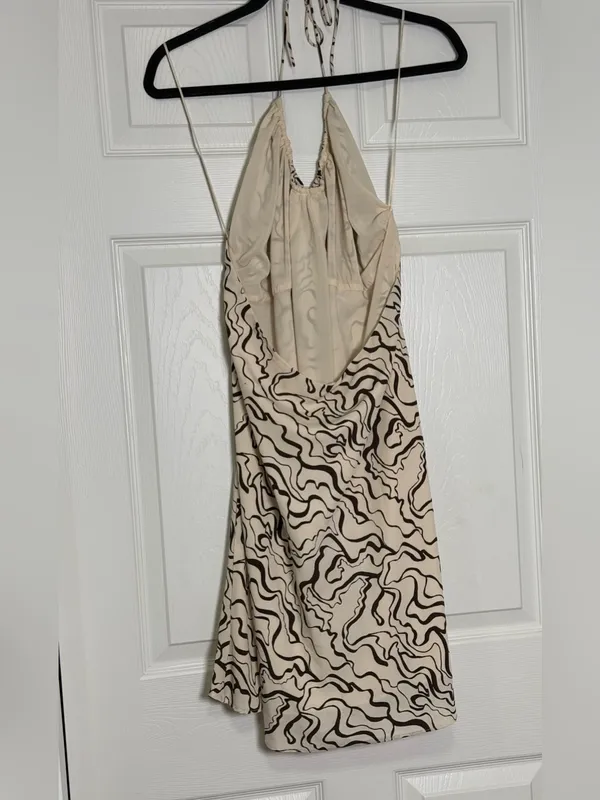 Abercrombie & Fitch Halter Ruched Abstract Print Mini Dress Size XL - Image 8