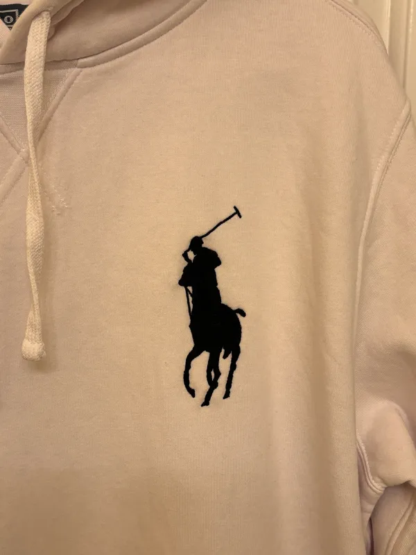 Polo by Ralph Lauren Men’s White Large Logo Pullover Hoodie Sweatshirt - Image 3