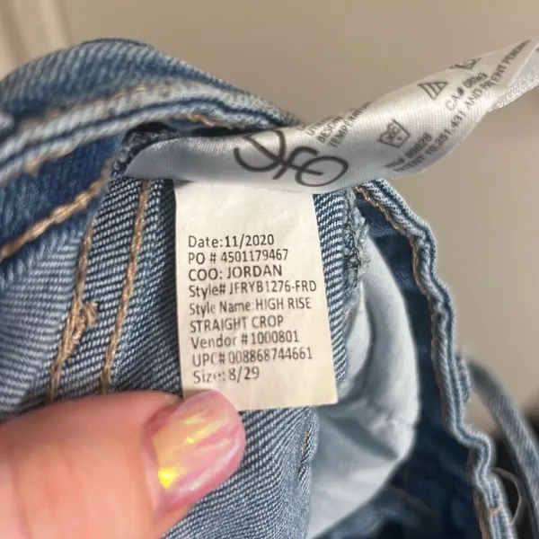 ✨Frayed Jeans High Rise Lace Up Straight Crop Sz 8/29 Jeans✨ - Image 6