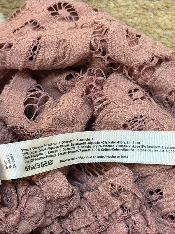 Free People Adella Lace Bralette Dusty Rose Rosewood Mauve women’s size medium - Image 7