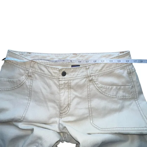 Patagonia Women Size‎ 8 Beige Hemp Blend Straight Leg Pants Pockets Mid Rise - Image 4