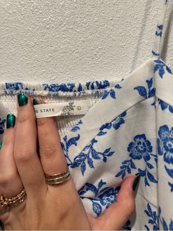 Altar’d State Bayley Blue Floral Midi Dress Size L NWOT - Image 9