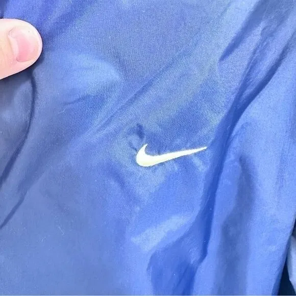 Nike 90s Streetwear‎ Vintage Navy Blue and Yellow Logo Windbreaker Womens Size M - Image 7