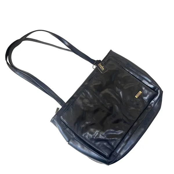 Landau Sacamoto Vegan Leather Work Tote Bag Black Briefcase Career Tote Japan - Image 2