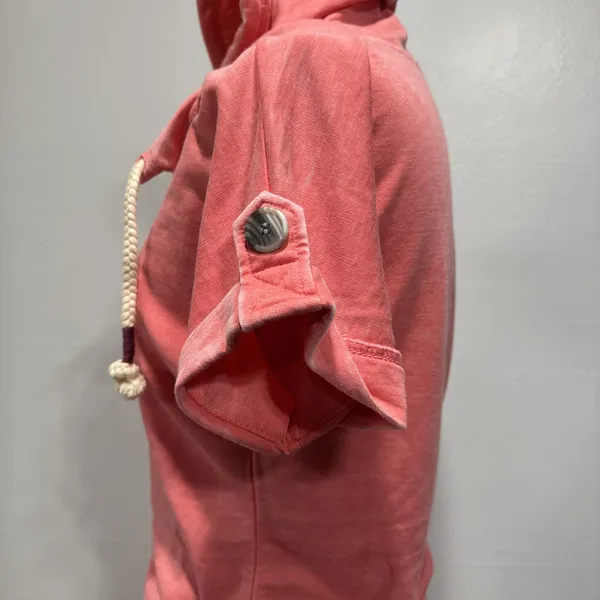 Maurices Short Sleeve Hooded Pullover Swim Beach Cover Top Womens XS Orange-Pink - Image 4