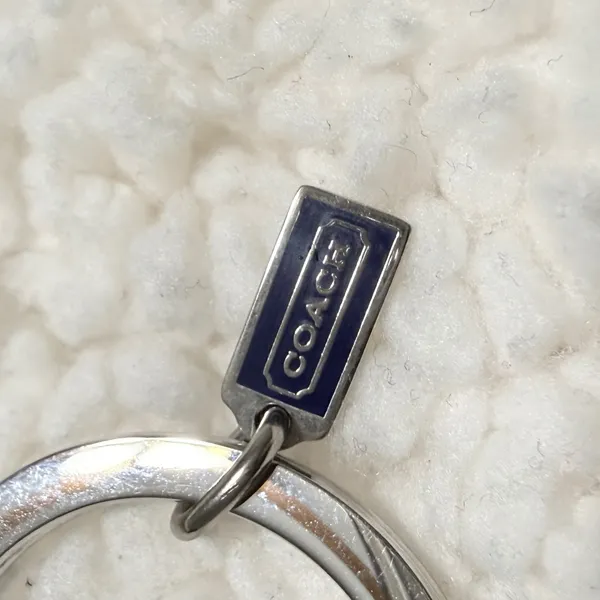 Coach Navy Patent Leather Whale Key Fob - Image 5