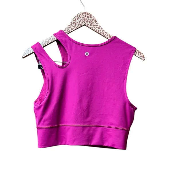 Lululemon Mastered Motion Cropped Cutout Tank Top Magenta Purple MGPR 12 - Image 3