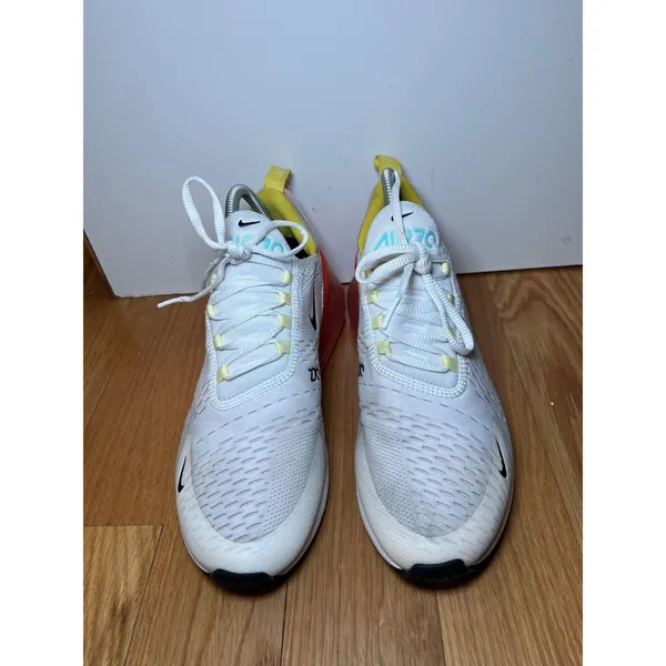 Nike Air Max 270 Shoes Womens Size 10 White Yellow Orange Running FZ3624-100 - Image 2