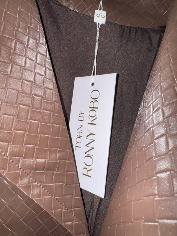 Torn By Ronny Kobo Regina Coat in Chocolate Brown size M - Image 7