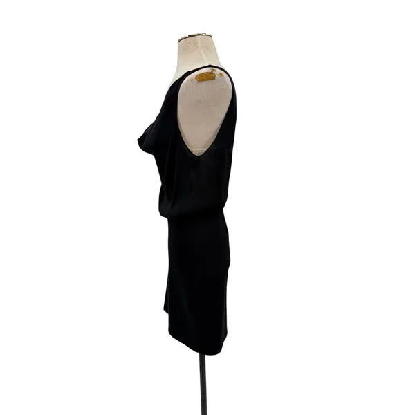 Alice + Olivia Black Nude Lace Cowl Neck Open Back Cocktail Dress Size 4 - Image 4