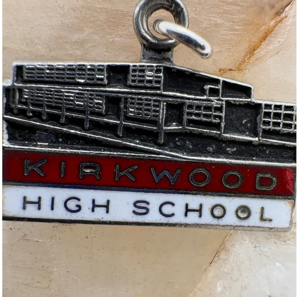 Vintage Kinney Sterling Silver‎ Kirkwood High School Enamel Charm Pendant 2.39g - Image 3